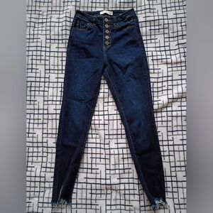 Women's Dark Blue High-Waisted Jeans Size 3